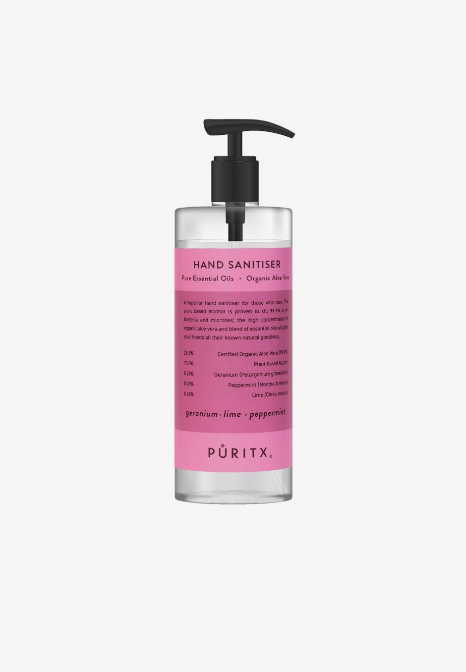 Puritx Hand Sanitiser 250 ml - Geranium/Lime/Peppermint