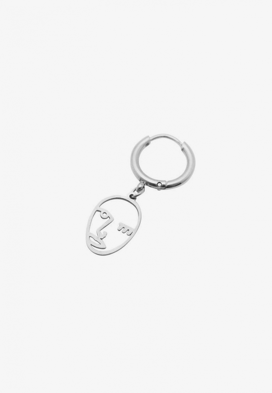 Wos Face Earring Silver