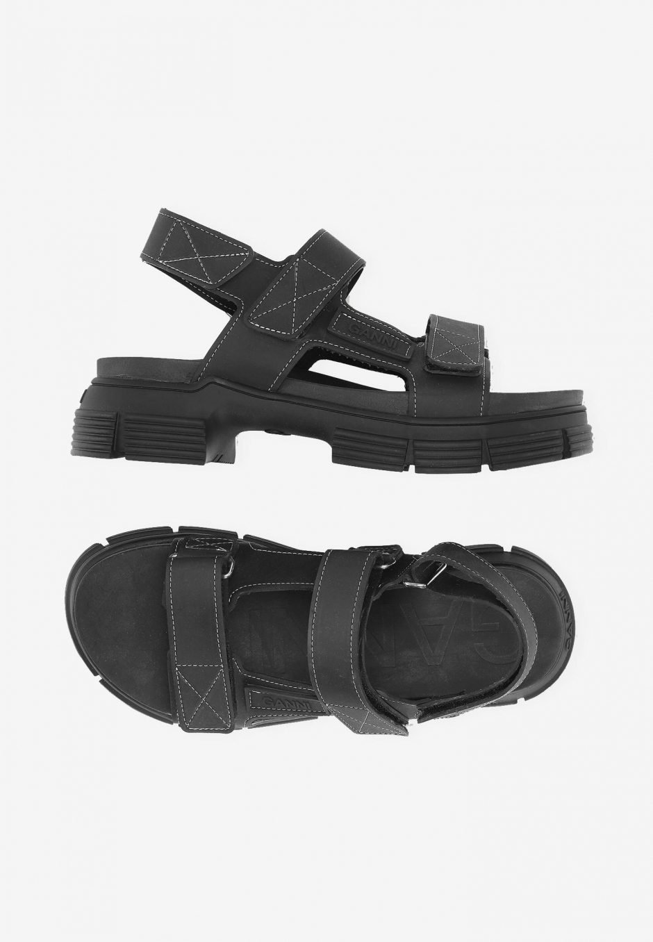 Ganni Recycled Rubber Velcro Sandal