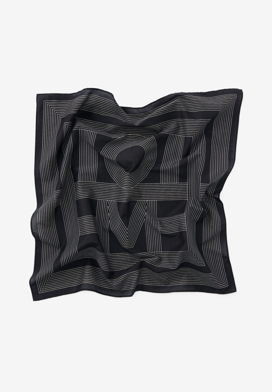 Totême Striped Monogram Silk Cotton Scarf