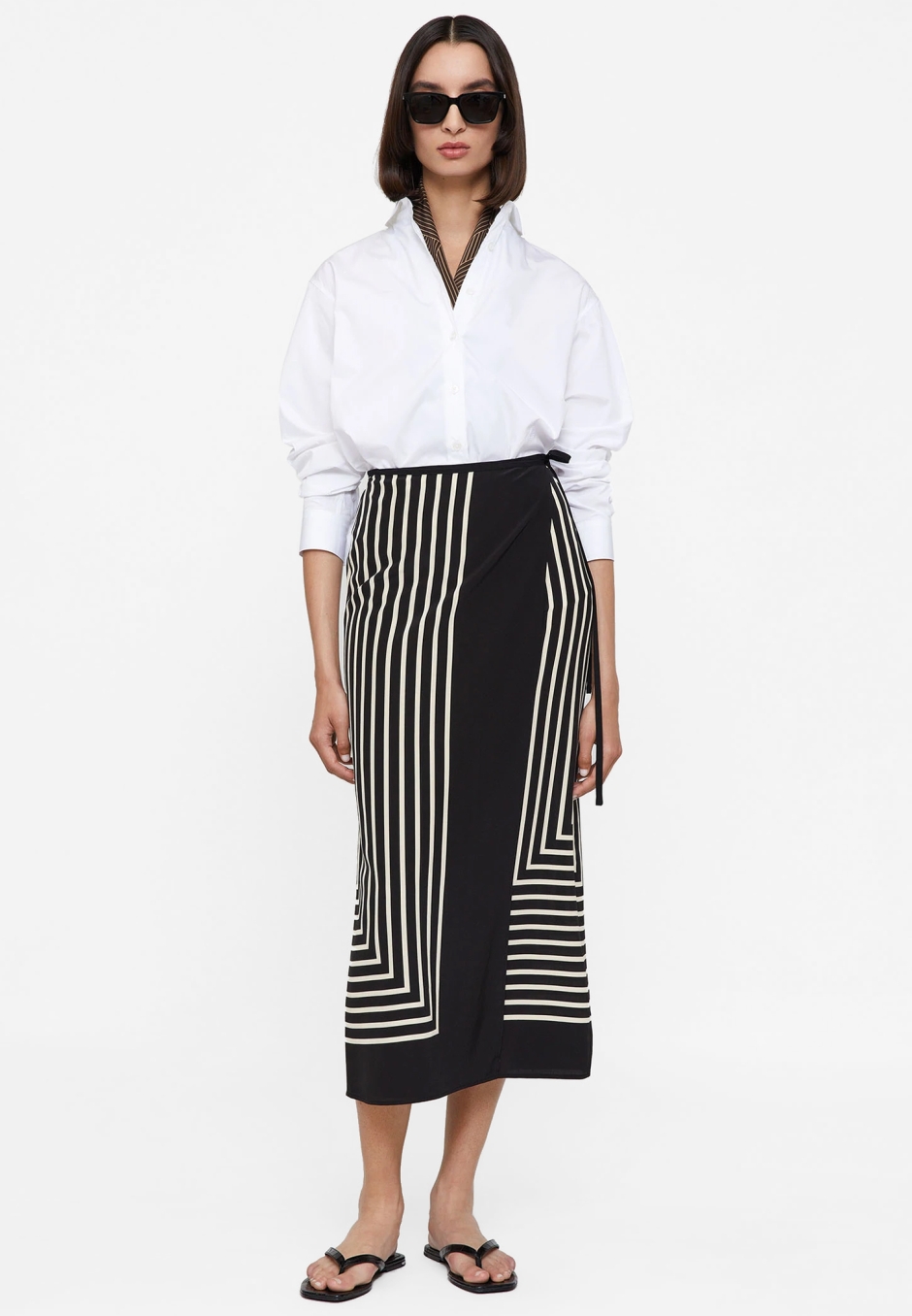 Totême Monogram Silk Jacquard Wrap Skirt