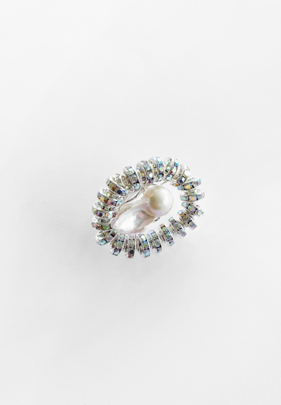 Pearl Octopuss.y Silver Oyster Ring