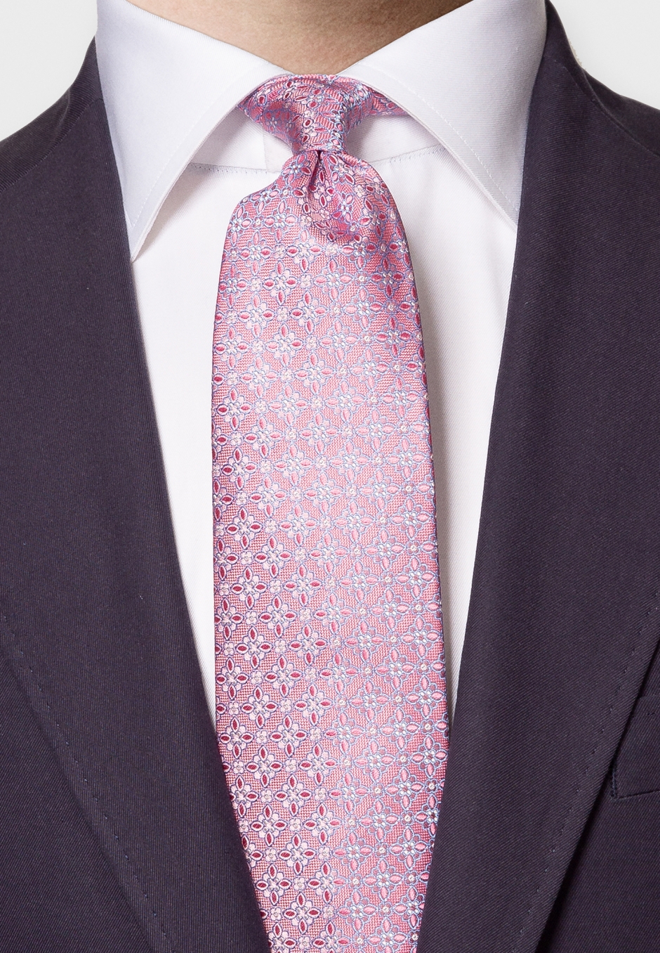 Eton Pink Floral Silk Tie