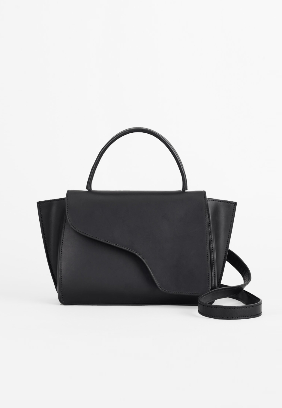 ATP Atelier Arezzo Black Leather Handbag