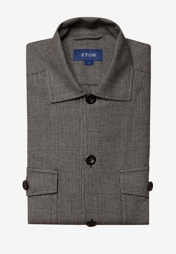 Eton Cotton-Wool-Cashmere Flannel Overshirt