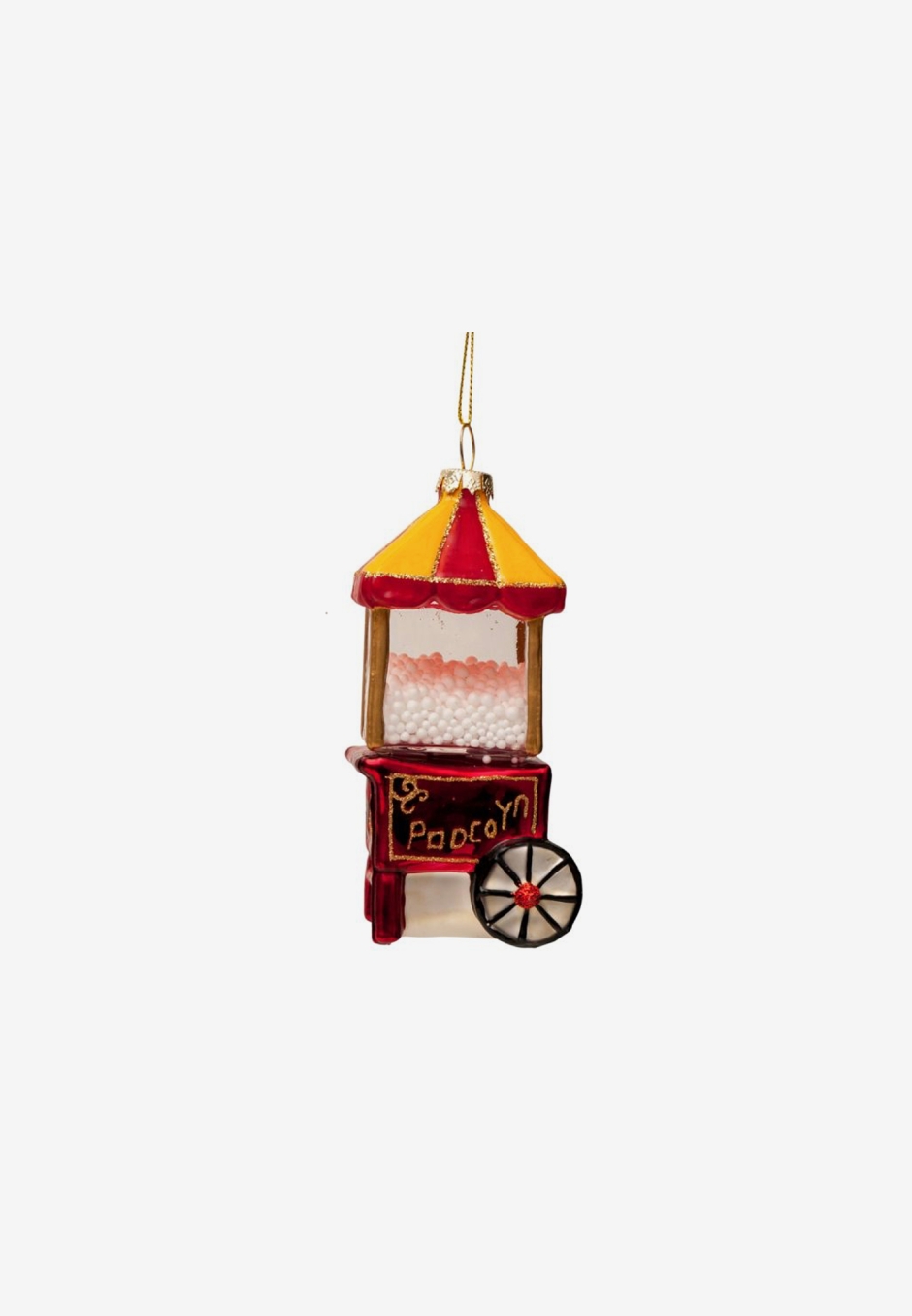 Vondels Ornament Glass Red Popcorn Machine